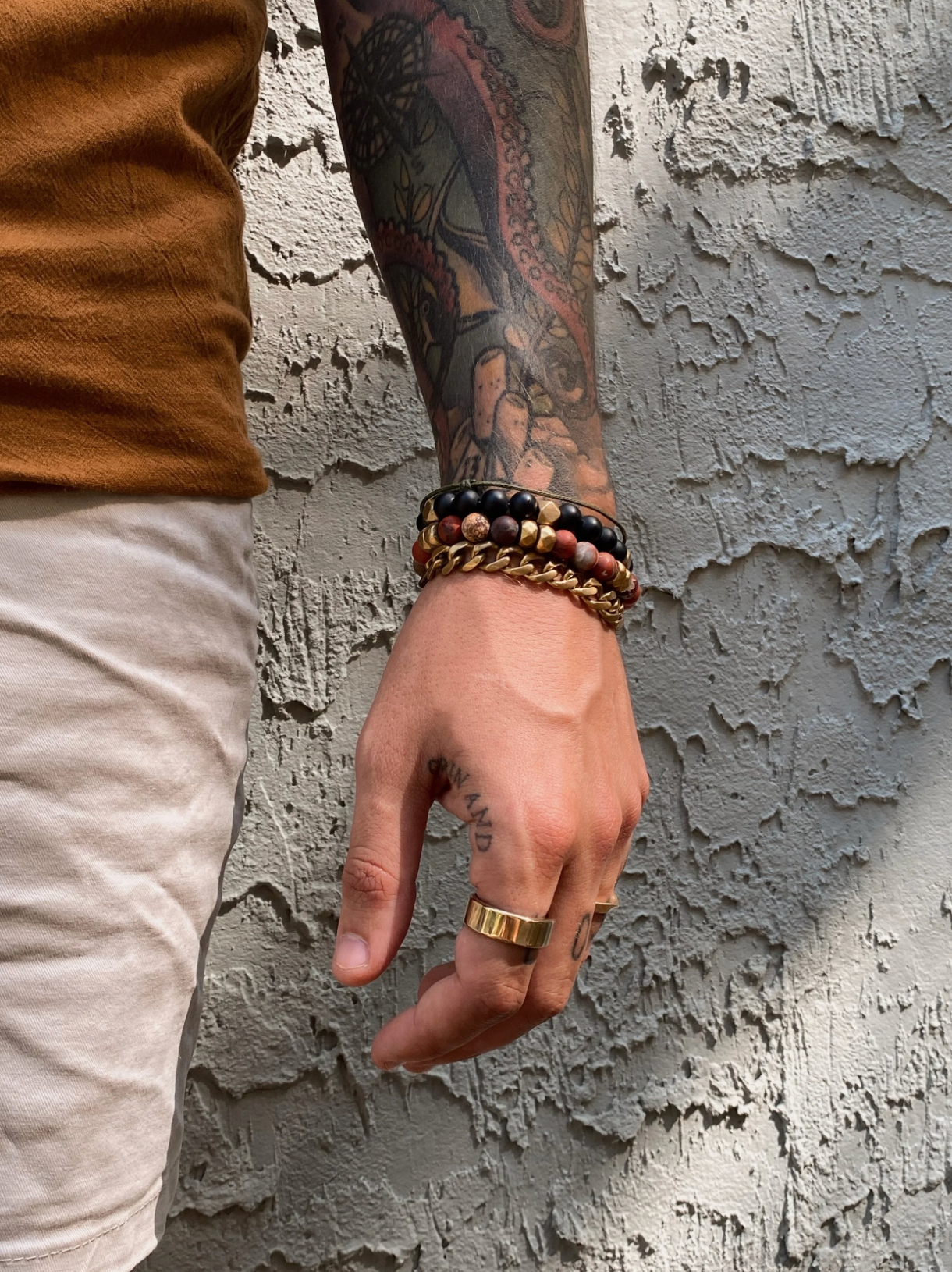NARROW: MATTE BLACK AGATE BRACELET