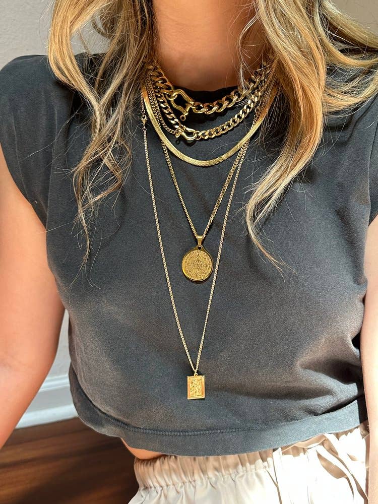 SHACKLE DUO: ALL BRASS NECKLACE