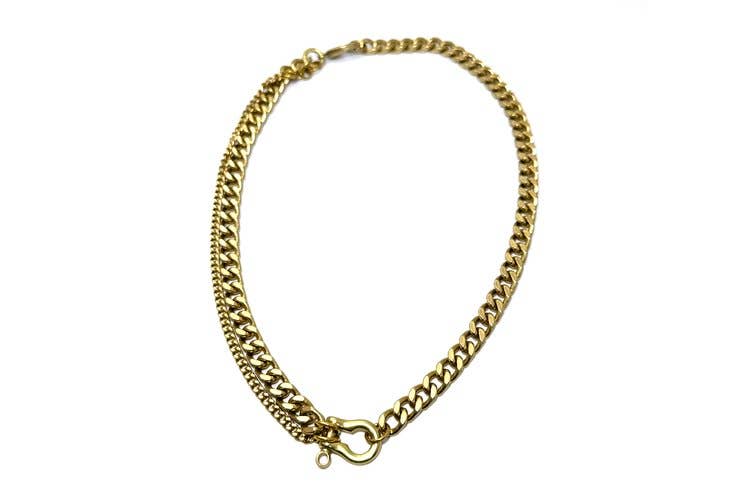 SHACKLE DUO: ALL BRASS NECKLACE
