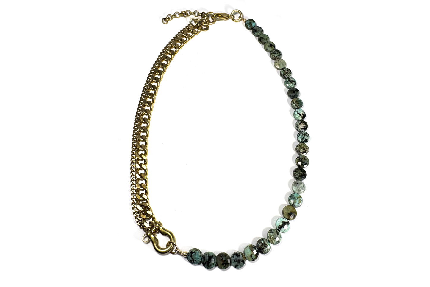 SHACKLE DUO: AFRICAN TURQUOISE COIN NECKLACE