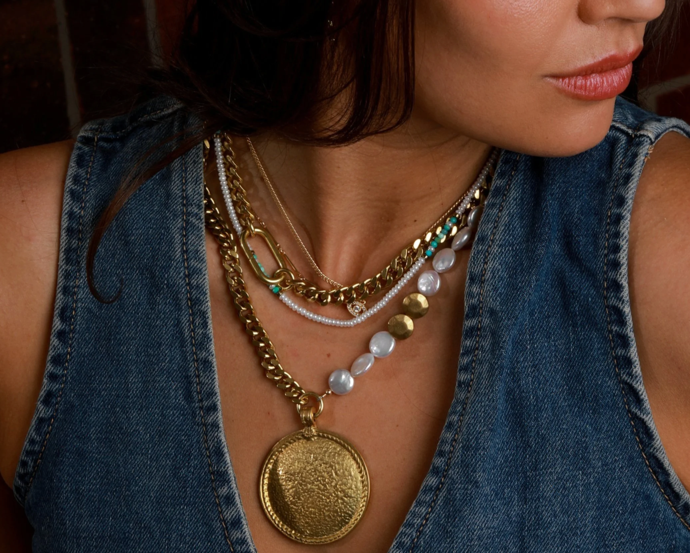 PEARL COIN & SHIELD (LIMITED-EDITION) NECKLACE