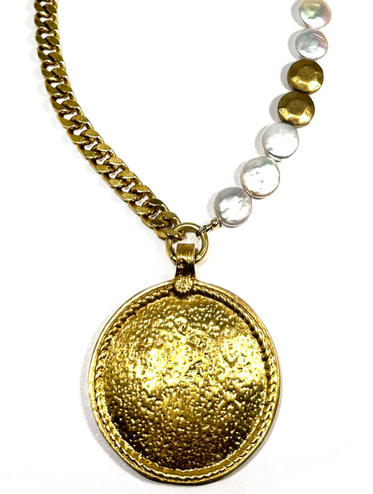 PEARL COIN & SHIELD (LIMITED-EDITION) NECKLACE