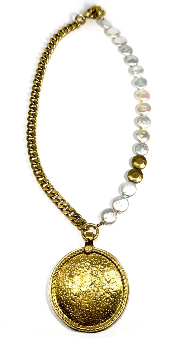 PEARL COIN & SHIELD (LIMITED-EDITION) NECKLACE