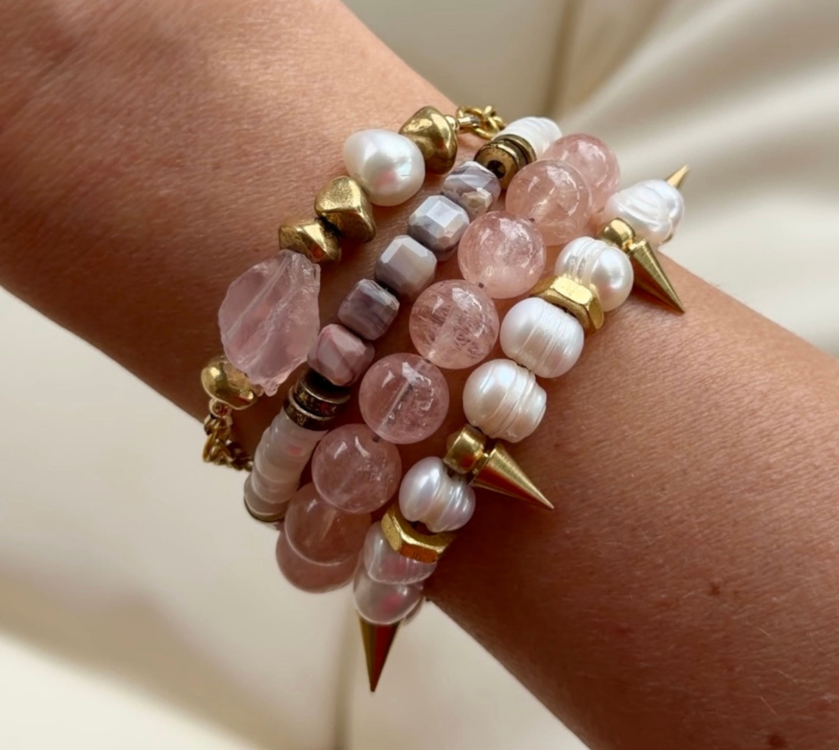 REMIX: MERIDIAN ROSE QUARTZ BRACELET