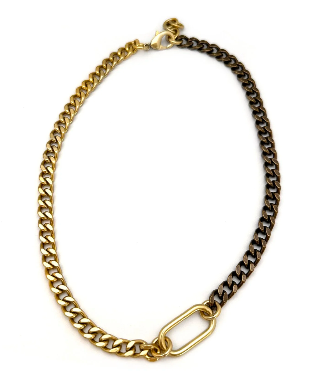 RACE TRACK & SMOKY CURB NECKLACE