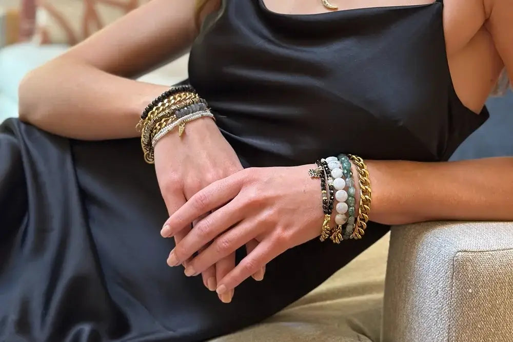 REMIX: FACETED LABRADORITE RONDELLES BRACELET