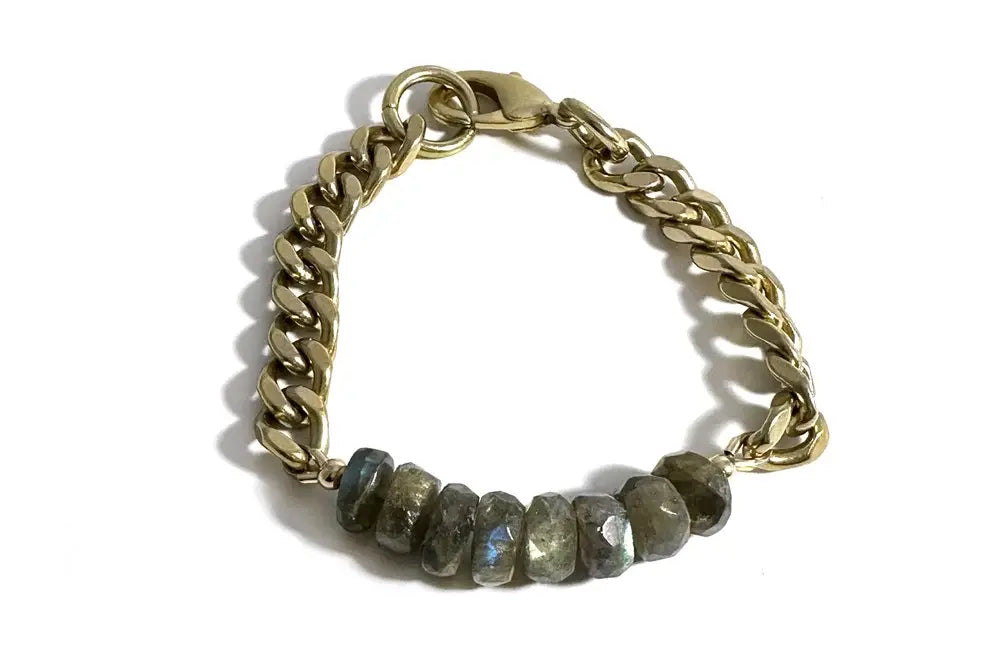 REMIX: FACETED LABRADORITE RONDELLES BRACELET