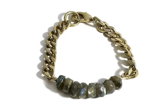 REMIX: FACETED LABRADORITE RONDELLES BRACELET