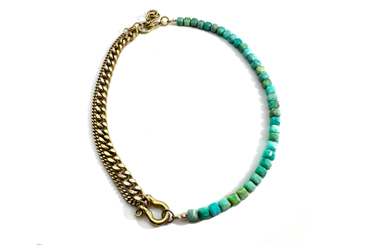 SHACKLE DUO: AMAZONITE CUBES NECKLACE